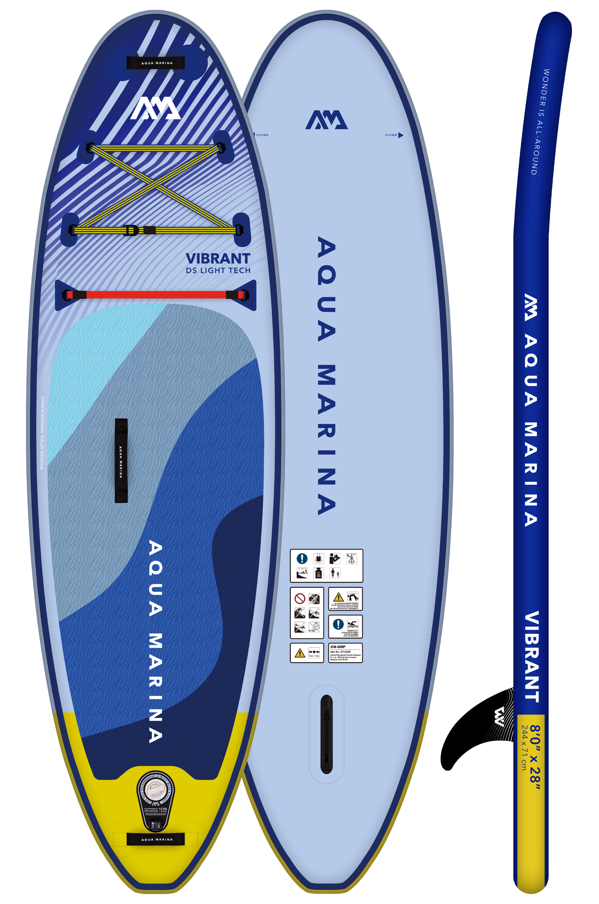 Aqua Marina Vibrant 8'0" Youth All-Around Inflatable SUP — Inflatable Stand Up Paddle Board